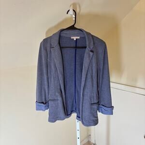 Skies Are Blue EUC Women's Lavender Knit Blazer Ruched Gathered Sleeves Size S